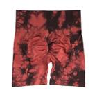 Shorts de Yoga Cintura Alta Sem Costura Tie Dye - Push Up para Treino Fitness