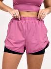 Shorts Duplo Feminino Beach Sport - Rosa Floral