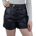 Shorts Feminino Bill Com Cinto Duplo Preto