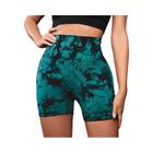 Shorts Feminino de Alta Elasticidade Tie-Dye para Yoga, Esportes e Treino