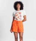 Shorts Feminino Em Linho Rovitex Laranja