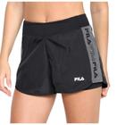 Shorts feminino fila basic train duplo-preto