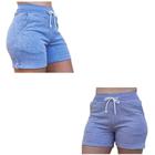 Shorts Feminino kit com dois Box Tecido moletinho moleton Verão