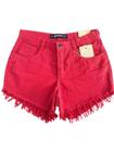 Shorts Feminino KZD5RPY Tam 42 - Hering Vermelho Barra Desfiada 100% Algodão.