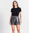 Shorts Feminino Metalizado Endless Cinza