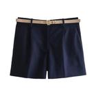 Shorts Femininos Casual com Cinto - Cintura Alta - Estilo Europeu e Americano - Moda 2024