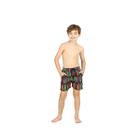 Shorts Infantil Menino Kids Pedro Preto Estampado Coral Siri