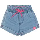 Shorts Jeans Bebê Menina Detalhe Rosa Momi