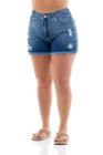 Shorts Jeans Feminino Mom Arauto Kripto Royal