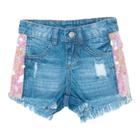 Shorts Jeans Menina com paete Tamanho 8 Mania Kids