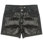 Shorts Juvenil Look Jeans c/ Paetê Preto