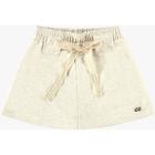 Shorts Menina Anjo em Malha com Textura na cor Off White