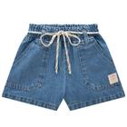 Shorts Menina em Jeans Arkansas com Cordão de Amarração na Cintura - Kukiê - Kukie