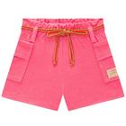 Shorts Menina em Malha Blend na cor Rosa Neon - Kukiê