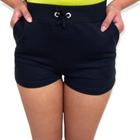 Shorts Moletom feminino bermuda Moletinho Curto Com Bolso