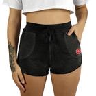 Shorts Moletom Feminino Estonado WSS Hex Colors Black