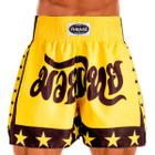 Shorts Muay Thai Boxe Bermuda Calção Modelo Estrela Amarelo