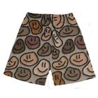 Shorts Praia Verão Bermuda Short Emojis Happy Marrom 41