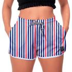 Shorts Premium Verticais Azuis E Vermelhas W2 (feminino)