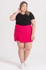 Shorts Saia Feminino Plus Size C/ Fenda na Perna detalhe Botões Fake - Serena