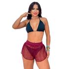 Shorts Saída De Praia Em Renda Transparente 885