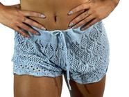 Shorts Saída De Praia Feminino Com Renda Transparente R01