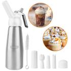 Sifão Garrafa Chantilly 500ml Com 3 Bicos Para Espumas Cremes Drinks Mules Gourmet Bartender Confeitaria Profissional