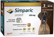 Simparic 120 mg Antipulgas e Carrapatos para cães 40,1 a 60kg - 3 Compr - Zoetis