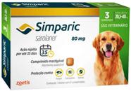 Simparic Antipulgas e Carrapatos 80 mg para Cães 20,1 a 40 Kg 3 Comprimidos - Tablete