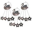 Sino dos Ventos Cisne Flamingo Flores Kit 3 Unidades Jardim Quintal Decoraçao Varanda Enfeite Som Suave Relaxante - Compre