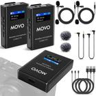 Sistema de microfone sem fio Lavalier Movo Lingo-Duo 48-Ch UHF