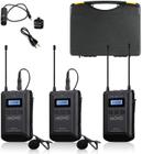 Sistema de microfone sem fio Lavalier Movo WMX-20-DUO UHF