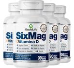 Sixmag Magnésio E Vitamina D3 4 X 90 Cápsulas Qualylife