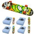 Skate Dedo Finger Board Radical c/ Rampa Madeira Lixa Brinquedo Infantil Presente Manobras Variado Lembrancinha