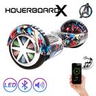 Skate Eletrico 6,5" Vingadores HoverboardX com Led e Bolsa