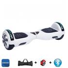 Skate Elétrico Hoverboard 6.5" BRANCO Bluetooth e LED com Bolsa - Bateria Samsung - Smart Balance