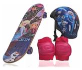 Skate Infantil Menino e menina com Kit Segurança