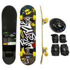 Skate Infantil Radical Funs Completo Montado Com Kit De Proteção Com 7 Peças Ajustáveis Até 50Kg