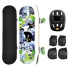 Skate infantil radical + kit de proteção (capacete, joelheiras e cotoveleiras) - Yeet