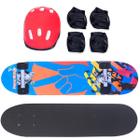 Skate Iniciante C/ Kit De Proteção Completo Para Criança 24 Polegadas