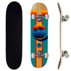 Skate Montado Completo Street Semi Profissional PRO-1 Maple Azul Beach Paradise 100KG Life Dreams