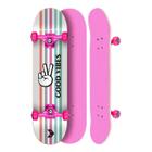 Skate Montado Profissional Cisco Feminino Good Vibes Truck/Roda/Lixa Rosa 8