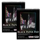 Sketch Pad U.S. Art Supply Premium, preto, 9 x 12 polegadas, 140 g/m², pacote com 2