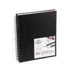 Sketchbook A4 Black Capa Dura Espiral 80 Folhas Royal & Langnickel - Rsb-8511