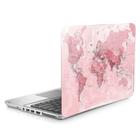 Skin Adesivo Protetor Para Notebook 13,3 Mapa Mundi Rosa D22