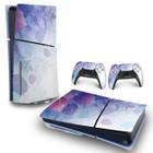 Skin PS5 Slim Adesivo Horizontal - Folhas Lilás