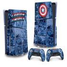 Skin PS5 Slim Adesivo Vertical - Capitão América Comics - Pop Arte Skins