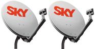 Sky pré pago Kit Mini com 2 Antenas Parabólica Sky 60 Cm+lnbf simples - visiontec