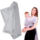 Sling De Bebe Carregador Canguru Sem Amarrar Cinza Kababy