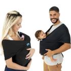 Sling De Bebe Carregador Canguru Sem Amarrar Preto KaBaby